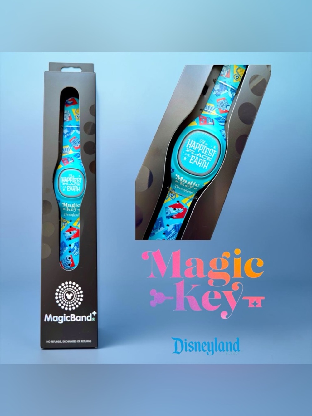 Disneyland MagicBand+ Plus Magic Key Exclusive - Happiest Place On Earth BNIB